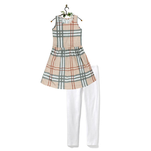 ENNIE MEENIE White Legging Pink Dress 2 Piece Set