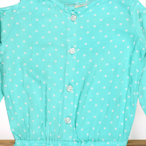 ENNIE MENNIE Mini Polka Dots Sky Blue Girls Cotton Jump Suits