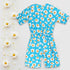 ENNIE MENNIE All Over Flower Blue Girls Cotton Jumpsuits