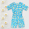 ENNIE MENNIE All Over Flower Blue Girls Cotton Jumpsuits