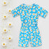 ENNIE MENNIE All Over Flower Blue Girls Cotton Jumpsuits