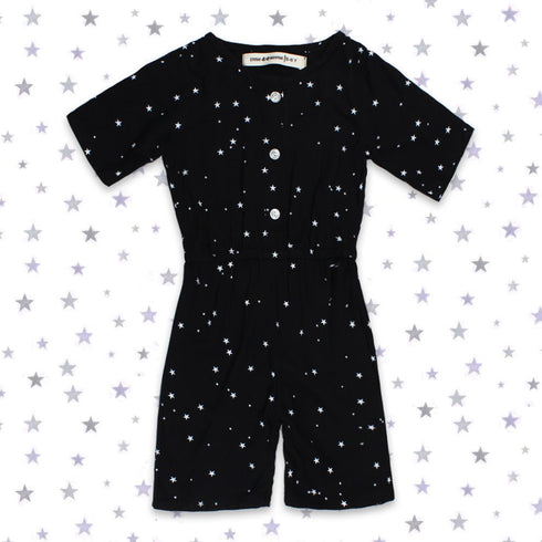 ENNIE MENNIE All Over Star Black Girls Cotton Jumpsuits