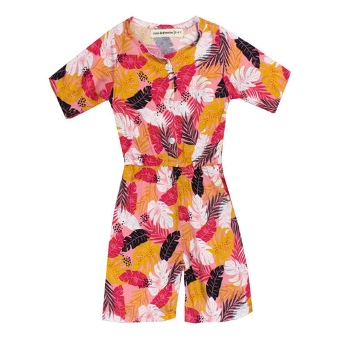 ENNIE MENNIE Leaf Pink Girls Cotton Jumpsuits_2 Piece Bundle