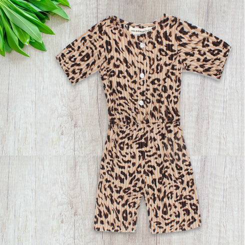 ENNIE MENNIE Leopard Girls Cotton Jumpsuits