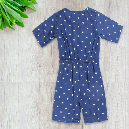 ENNIE MENNIE Mini Polka Dots Blue Girls Cotton Jumpsuits