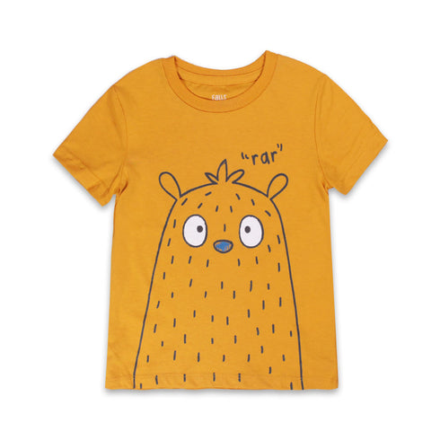FALLS CREEK Kids Monster Yellow Girls Cotton T shirt 2 Piece Set