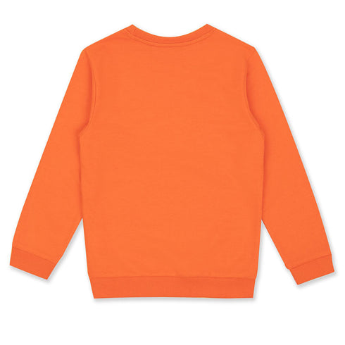 FUTURINO Leopard Face Orange Boys Cotton Terry Sweat Shirt