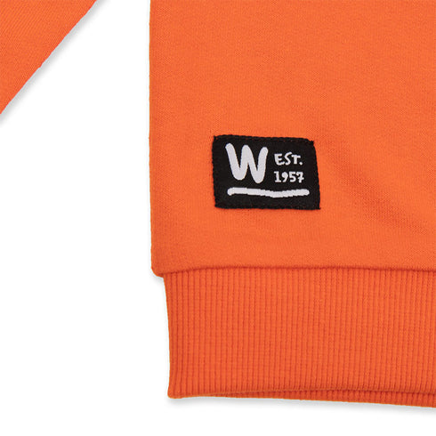 FUTURINO Leopard Face Orange Boys Cotton Terry Sweat Shirt