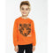 FUTURINO Leopard Face Orange Boys Cotton Terry Sweat Shirt