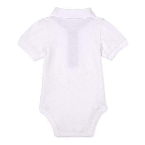 GARANIMALS Dino White Boys Cotton Polo Romper