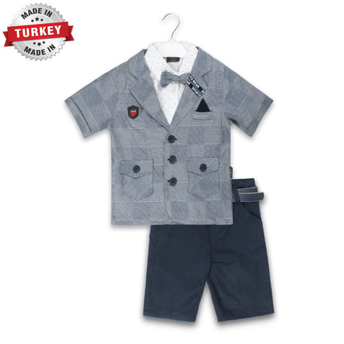 GAZGAR Blue Boys Cotton 3 Piece Set
