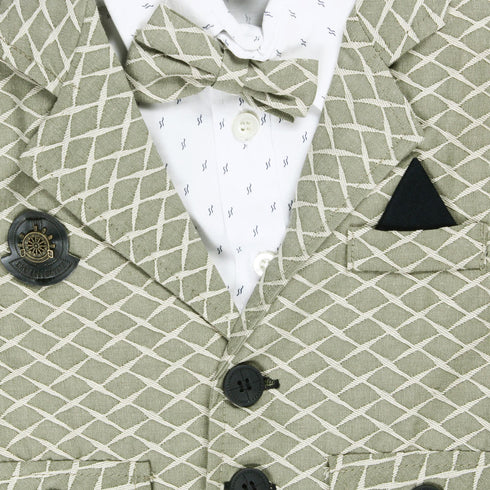 GAZGAR Coat Green Boys Cotton 3 Piece Set