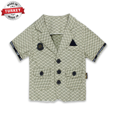 GAZGAR Coat Green Boys Cotton 3 Piece Set
