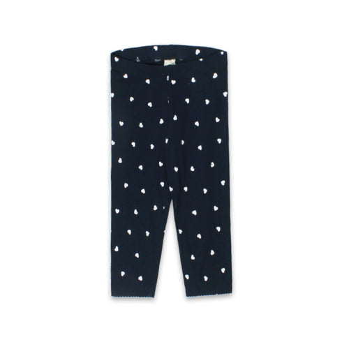 GLOBAL STOCK All Over Heart Blue Girls Cotton Short Legging