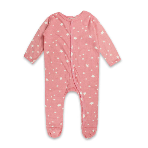 GLOBAL STOCK All Over Star Pink Girls Cotton Bodysuit