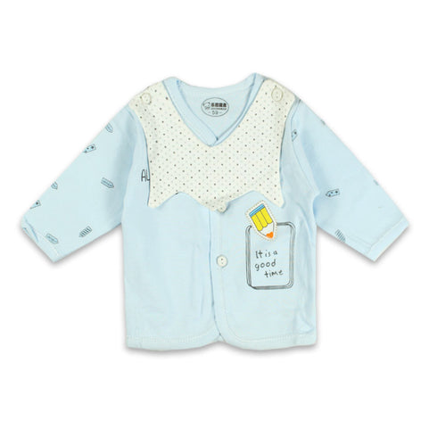 GLOBAL STOCK All The Time Blue Unisex Cotton 2 Piece Set