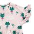 GLOBAL STOCK All over Frog Pink Girls Cotton Dress