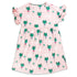 GLOBAL STOCK All over Frog Pink Girls Cotton Dress