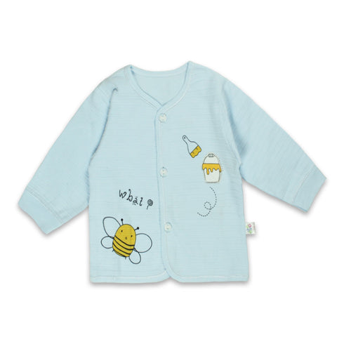 GLOBAL STOCK Bee Blue Boys Cotton 2 Piece Set