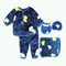 GLOBAL STOCK Blue Girls Cotton Fleece Winter 5 Piece Set