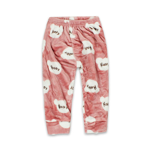 GLOBAL STOCK Happy Pink Girls Cotton Fleece Winter 2 Piece Sets