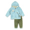 GLOBAL STOCK Blue Unisex Cotton Fleece 2 Piece Set