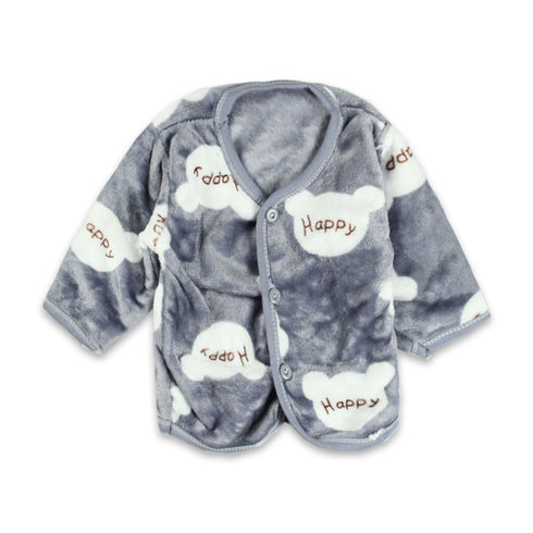 GLOBAL STOCK Happy Grey Unisex Cotton Fleece Winter 5 Piece Set