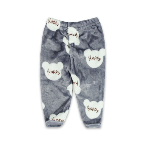 GLOBAL STOCK Happy Grey Unisex Cotton Fleece Winter 5 Piece Set