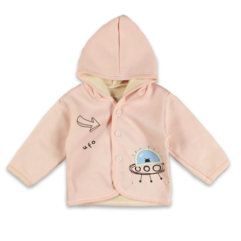 GLOBAL STOCK Pink Space Ship Unisex Cotton Fleece 2 Piece Set