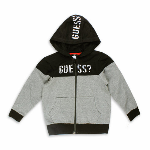 GUESS Grey And Black Boys Cotton Terry 2 Piece Sets