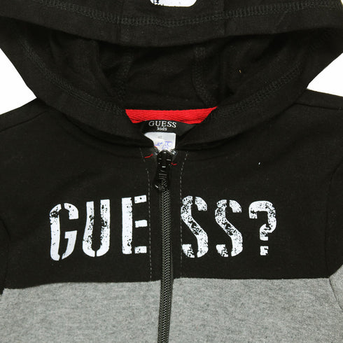 GUESS Grey And Black Boys Cotton Terry 2 Piece Sets