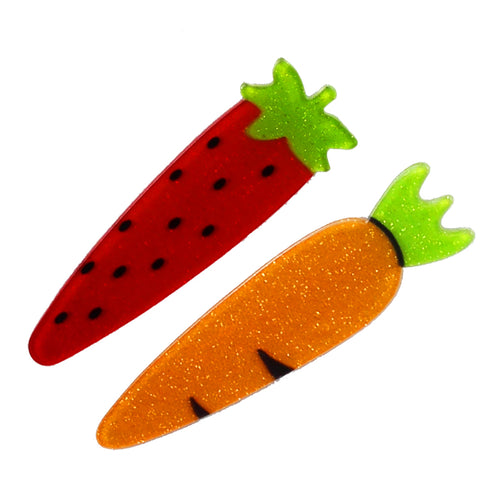 Girls Carrot and straw berry Hair Clip