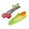 Girls Corn and cherry Hair Clip