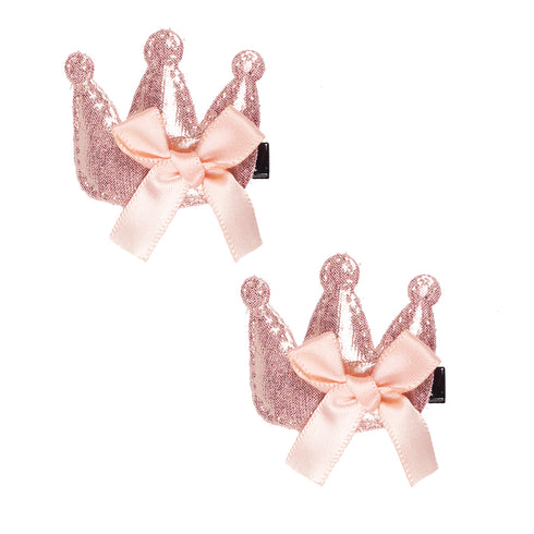 Girls Peach Crown Hair Clip