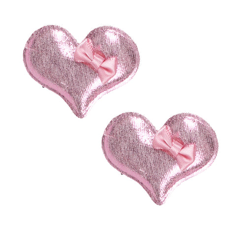 Girls Purple Bow Heart Hair Clip