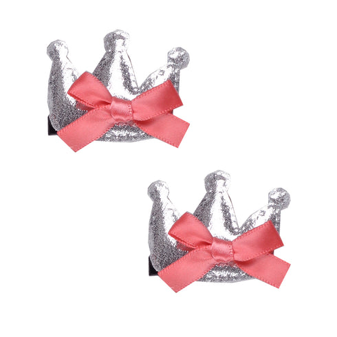 Girls Silver Crown Hair Clip