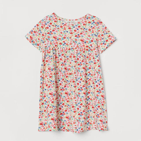H And M All Over Flower Girls Cotton Dress