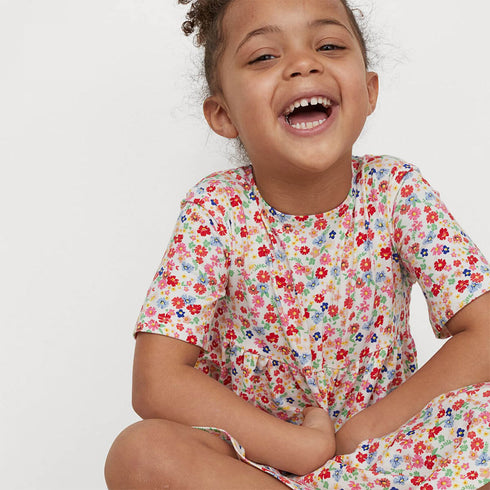 H And M All Over Flower Girls Cotton Dress