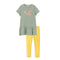 H And M Butterfly Green Yellow Legging Girls Cotton Dress_2 Piece Set