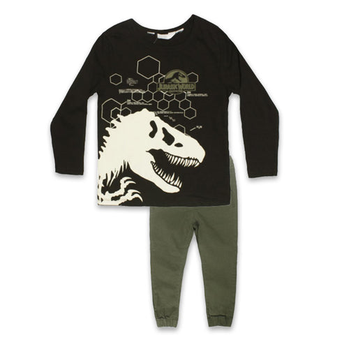 H And M Dino Grey Boys Cotton 2 Piece Set