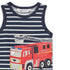 H And M Fire Truck Blue And White Striped Boys Cotton Tank Top