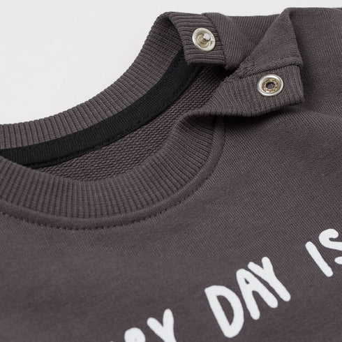 H And M Great Day Grey Boys Cotton Terry Sweat Shirt