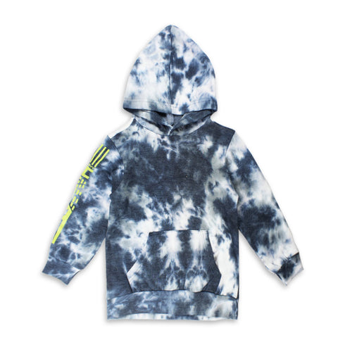 HAWK Day Print Blue Boys Cotton Fleece Hoodie