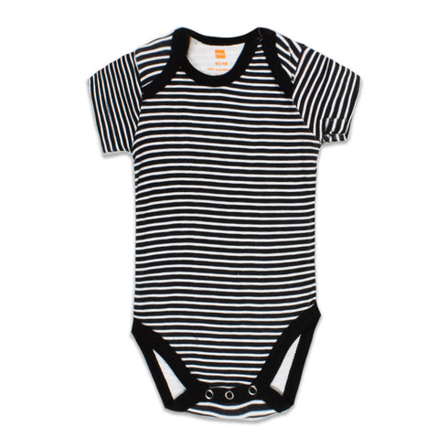 HEMA Black And White Striped Unisex Cotton Romper