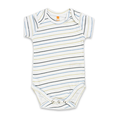 HEMA Blue And Black Stripes White Unisex Cotton Romper