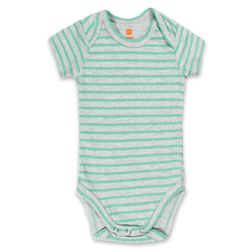 HEMA Green And Grey Striped Unisex Cotton Romper