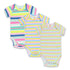 HEMA Pink And Yellow Multi Striped Cotton Romper 3 Piece Bundle