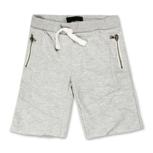 HUDSON Zip Pocket Grey Boys Cotton Terry Shorts