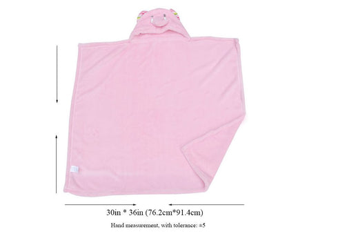 Orange Bear Hooded Blanket