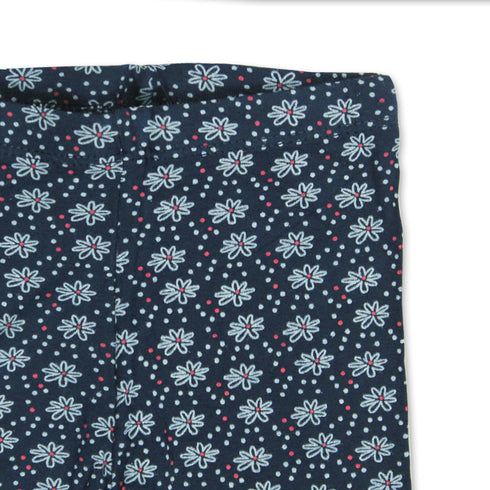 HnM All Over Flower Blue Girls Cotton Legging
